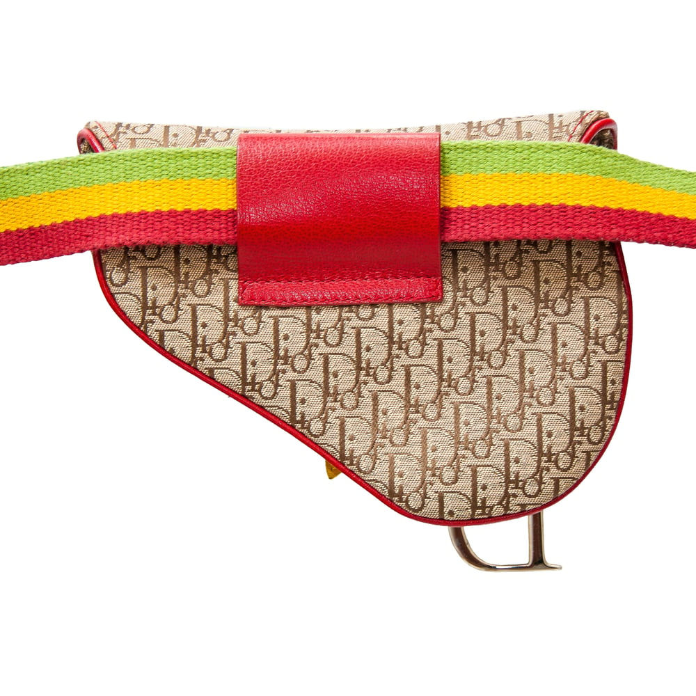 Image of Christian Dior 2004 Rasta Saddle Belt Bag