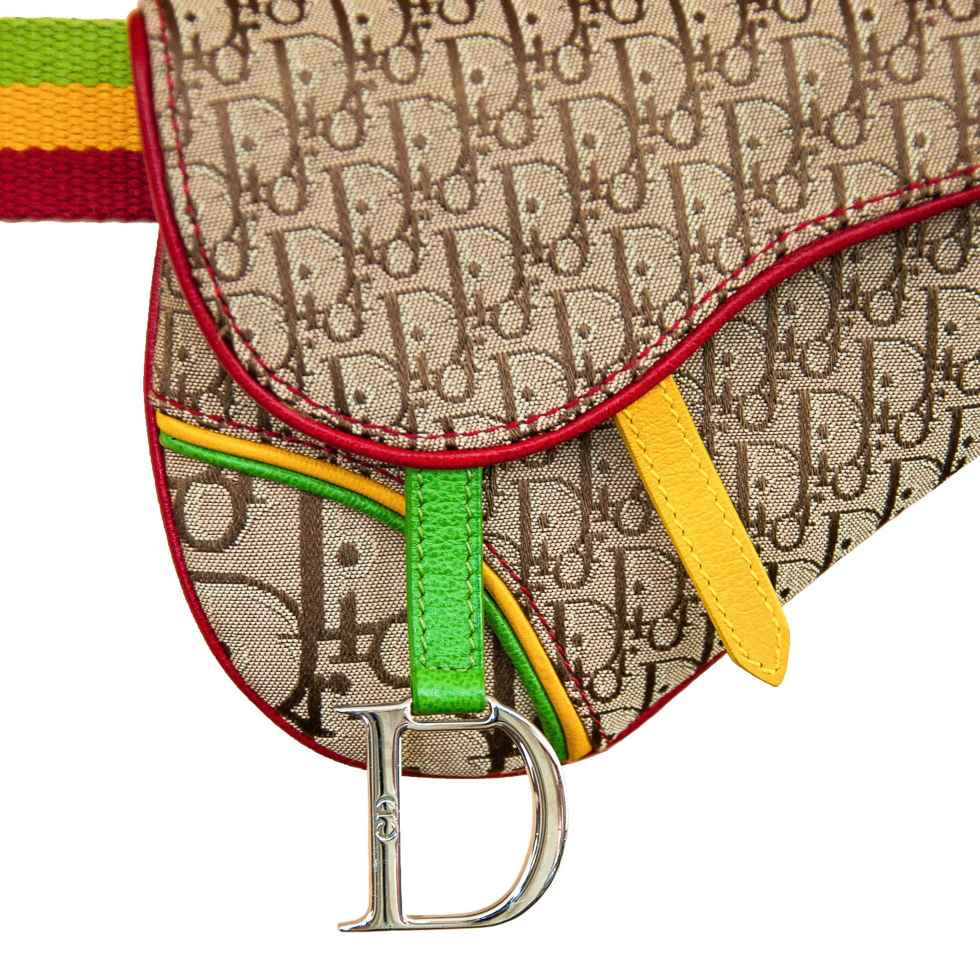 Image of Christian Dior 2004 Rasta Saddle Belt Bag