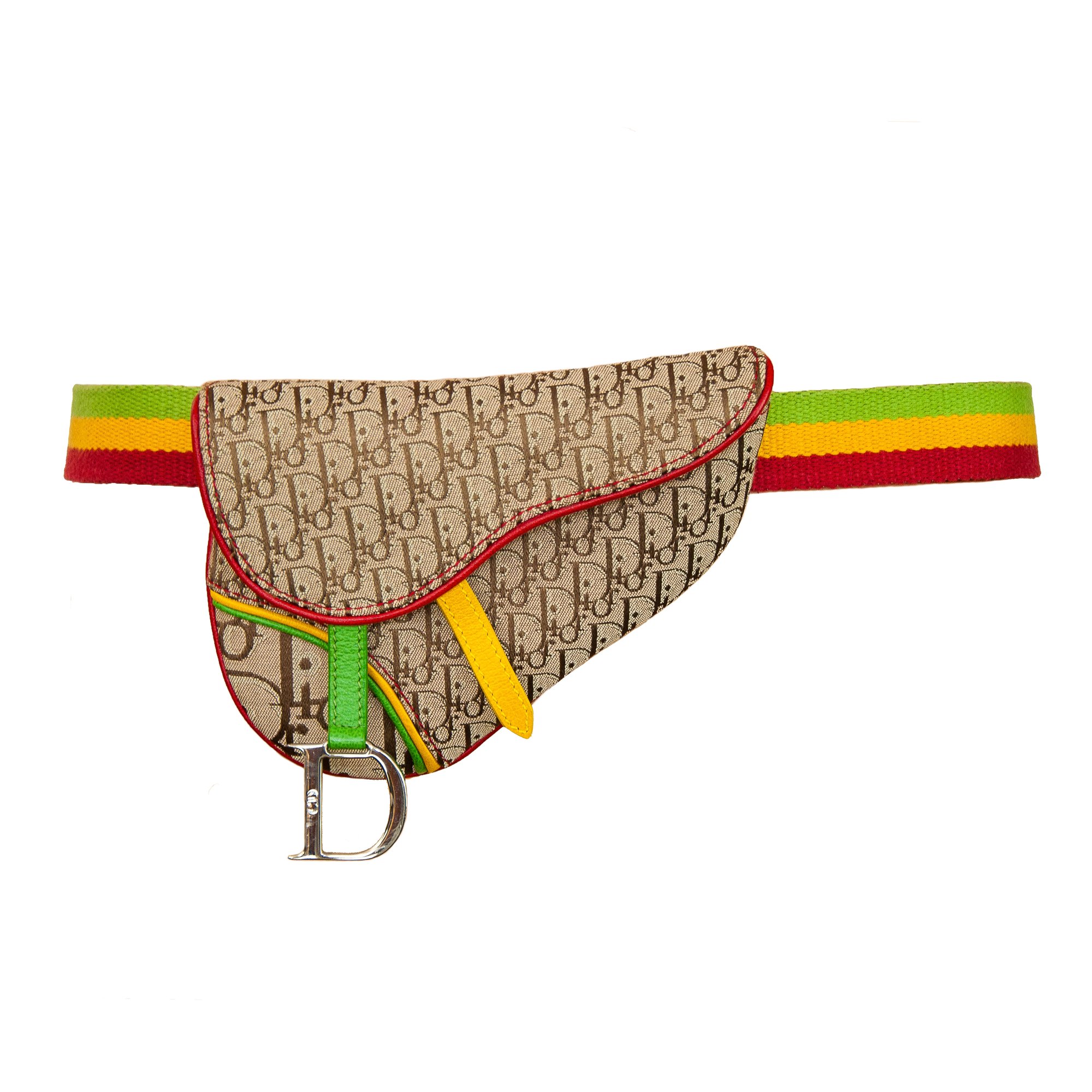 Image of Christian Dior 2004 Rasta Saddle Belt Bag