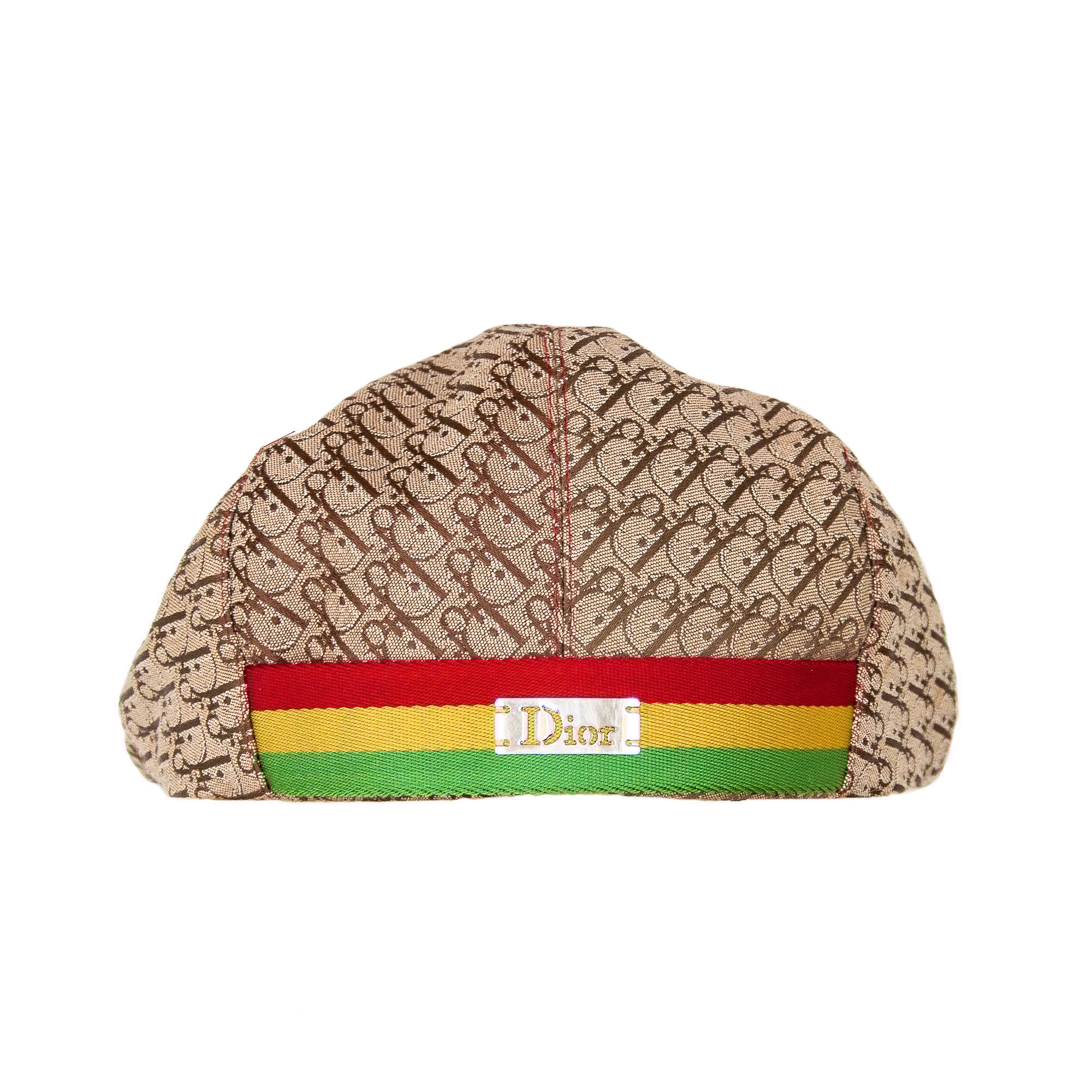 Image of Christian Dior 2004 Rasta Monogram Flat Cap
