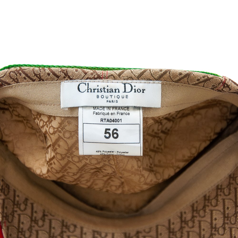 Image of Christian Dior 2004 Rasta Monogram Flat Cap