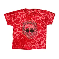 Image 1 of Jerry on Red Squiggly Reverse Tie Dye T-shirt w/ Black Print - XL