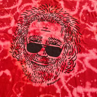 Image 2 of Jerry on Red Squiggly Reverse Tie Dye T-shirt w/ Black Print - XL