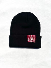 Image of head on straight beanie in black 