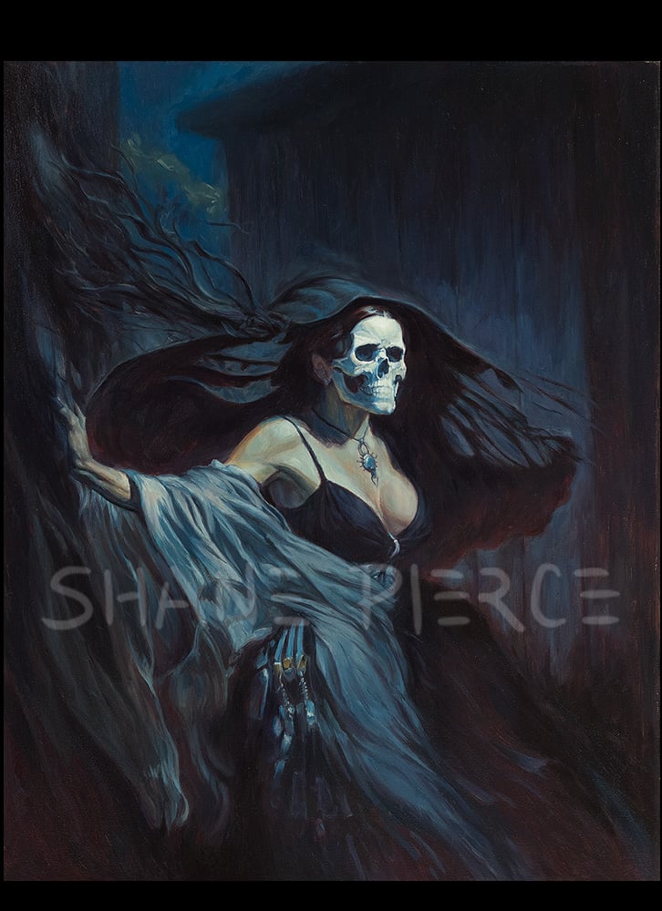 Image of Skeletia, A Midnight Roamer, Studio Oil Painting