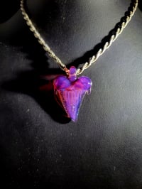 Image 1 of Karmaline & rainbow dichro shark tooth pendant. 💎