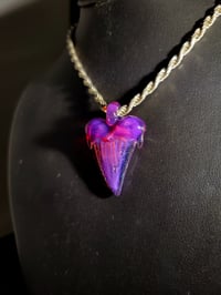 Image 3 of Karmaline & rainbow dichro shark tooth pendant. 💎