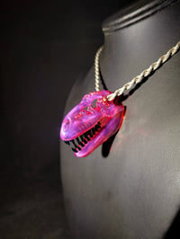 Image 2 of Karmaline Tyrannosaurus Rex skull pendant. 🦖💗