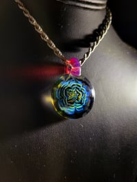 Image 1 of Uv reactive wrap and rake implosion pendant.