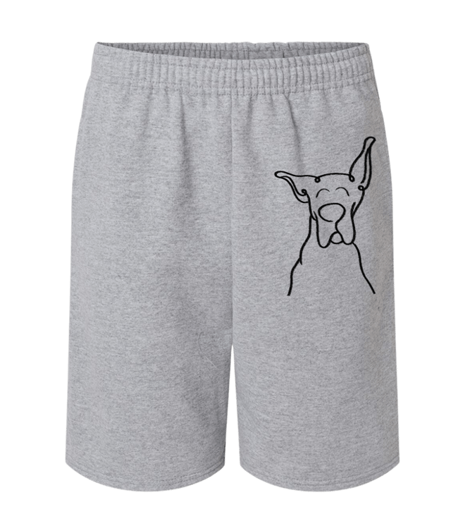 Great Dane Doodle Sketch Shorts
