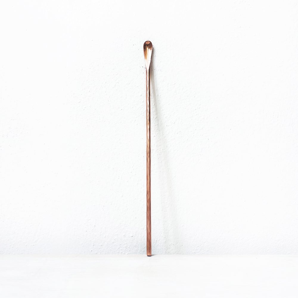 Image of Hammered Copper Cocktail Spoon