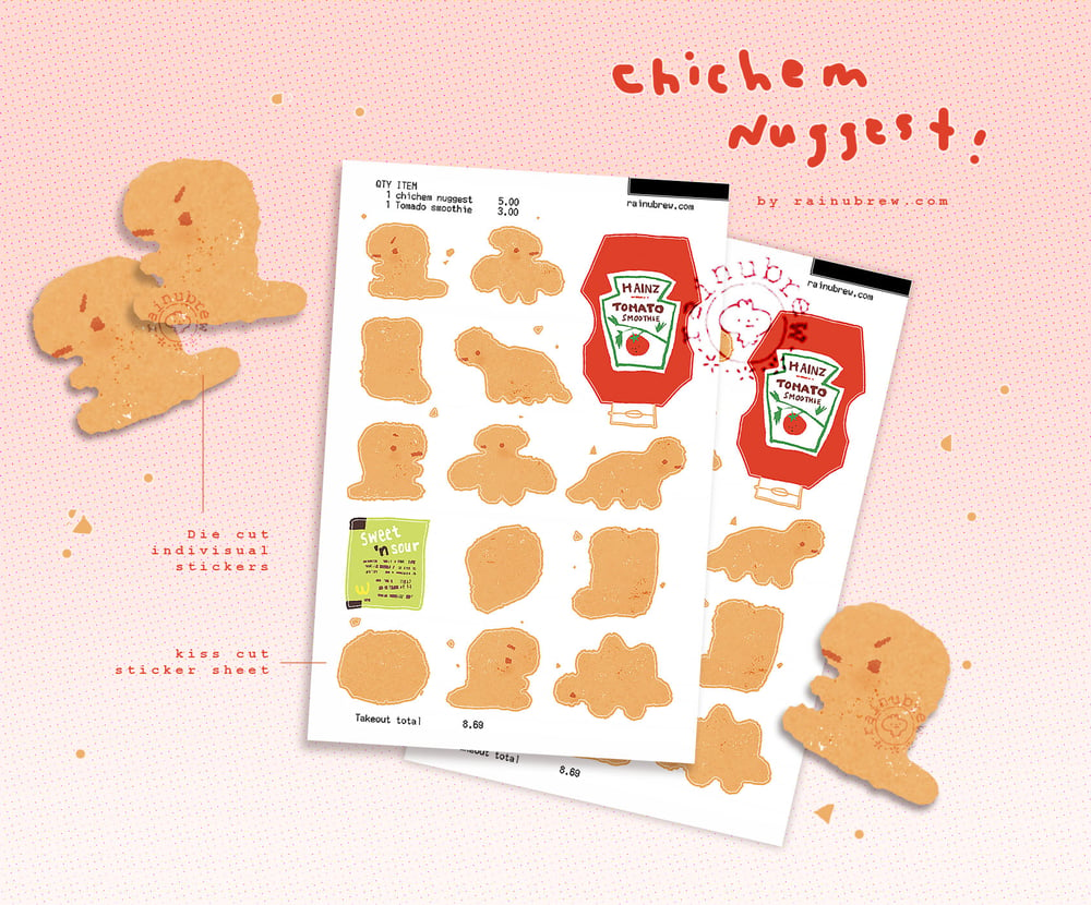 Image of Chichem Nuggest Stickers | 4x6 Vinyl sticker sheet