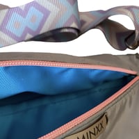 Image 2 of Large grey waterproof bumbag with pink zip