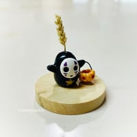 Image 2 of Cute no face with jack o lantern figurine (with hole for tiny flower)