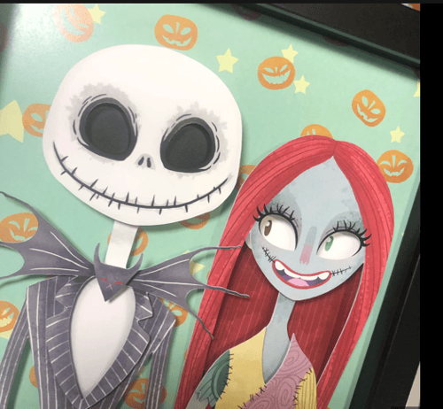 Image of Jack and Sally - Shadow Box- 8"x 8"- Framed