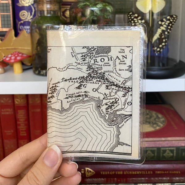 Image of Rohan/Gondor Map, Lord of the Rings Book Page Card Wallet