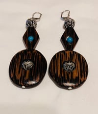 Image 1 of Exquisite Handmade Wooden Afrocentric Earrings