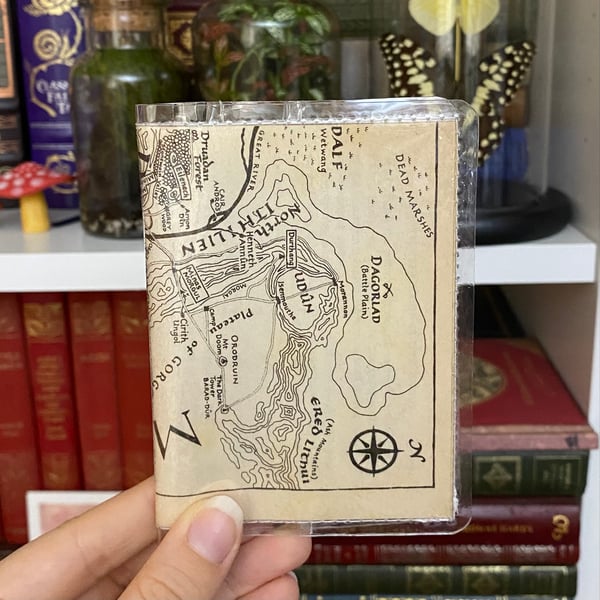 Image of Mordor Map, Lord of the Rings Book Page Card Wallet 