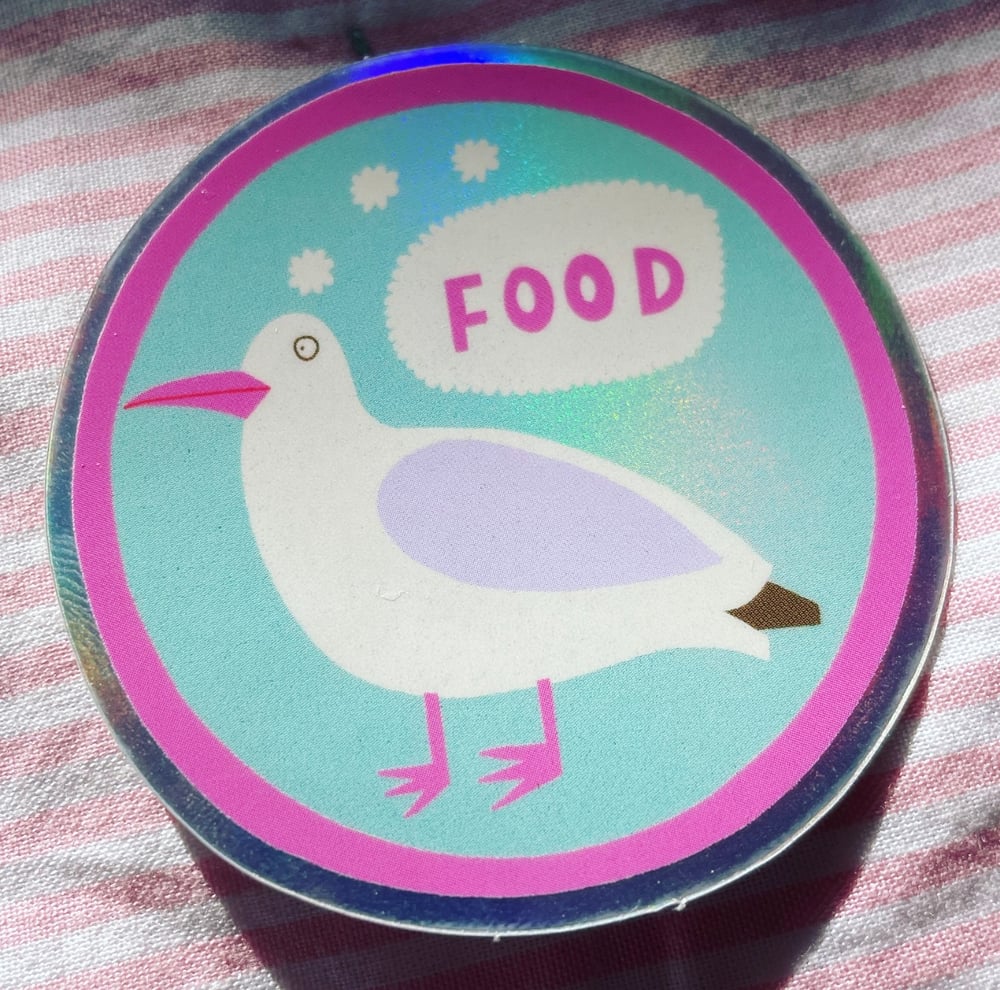 Image of Greedy Gull Shiny Sticker