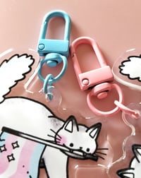 Image 2 of Trans Flag Keychain Charm