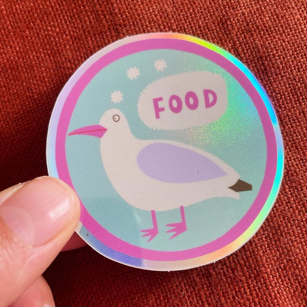 Image of Greedy Gull Shiny Sticker 