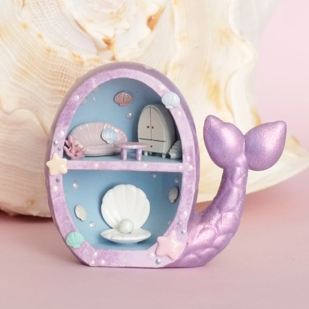Purple miniature mermaid house