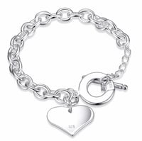 Image 1 of Silver Heart Charm Bracelet