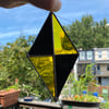 Stained Glass Diamond - Baltimore Flag Colors