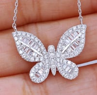 Image 3 of Baguette Butterfly Necklace 