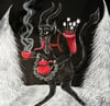 Krampus With Cocoa 8 X 8 Giclee Print