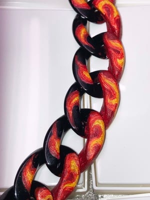 Image of Red padlock flame chain