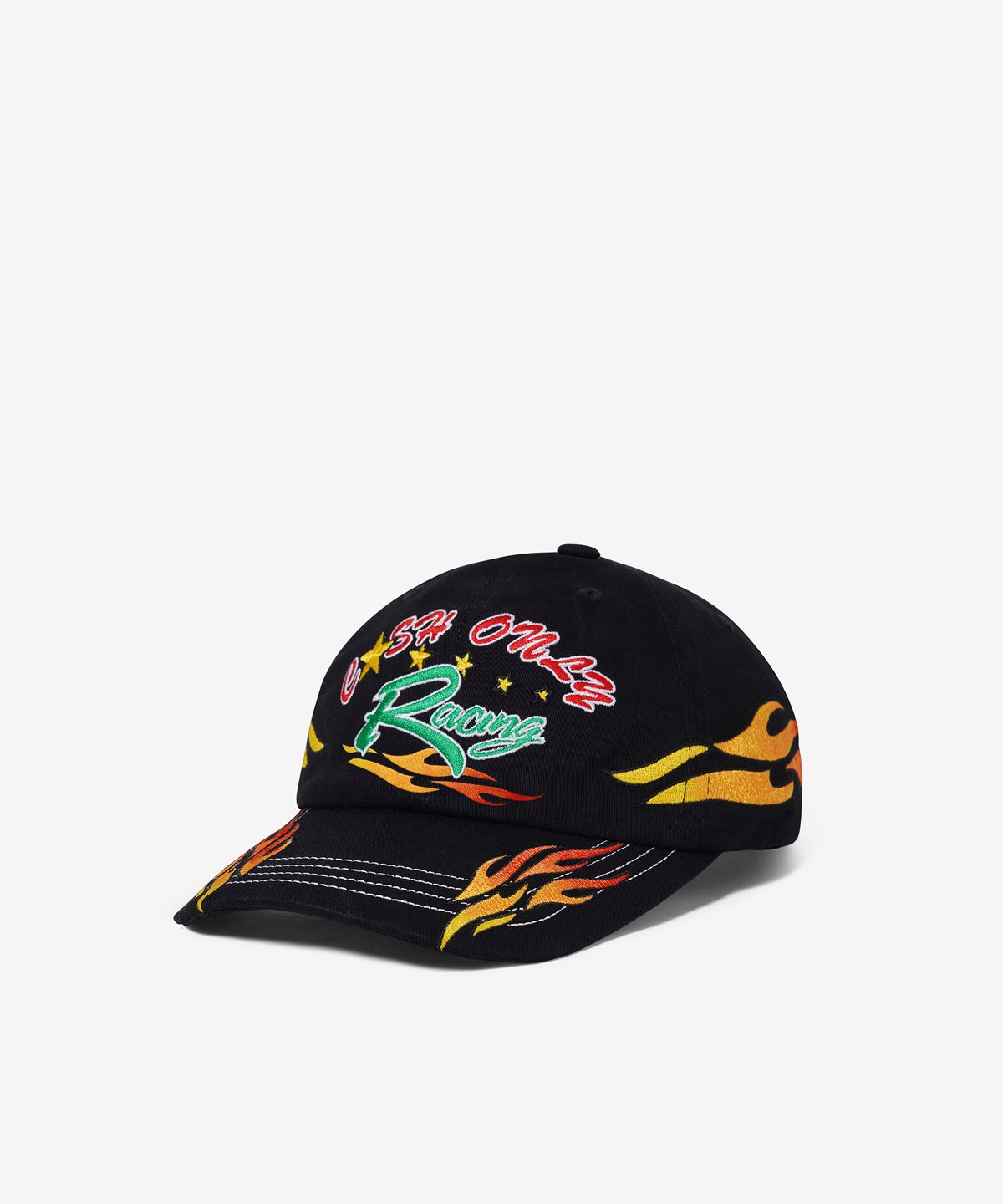 Image of CASH ONLY_RACING FLAME CAP :::BLACK:::