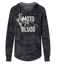 Image 1 of MOTOBLOOD SCRUB DESIGN LIGHTWEIGHT - LADIES HOODIE