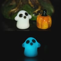 Image 1 of Glow in The Dark Tiny Ghosts - Borosilicate Glass Art - Limited Edition