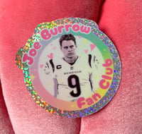 Image 1 of Joe Burrow Fan Club glitter sticker