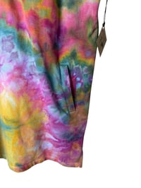 Image 6 of ♻️ UPCYCLED XL French Terry Hooded Dress / Cover-up in Bright Ice Dye
