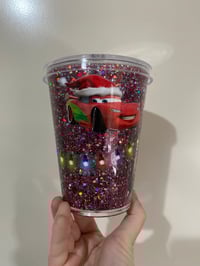 Image 2 of Lighting McQueen Christmas acrylic snowglobe 