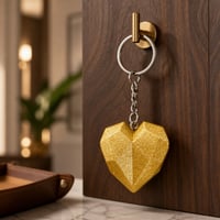 Yellow Heart Keychain • Glitter Resin • Cute Bag Charm • Handmade Gift for Her