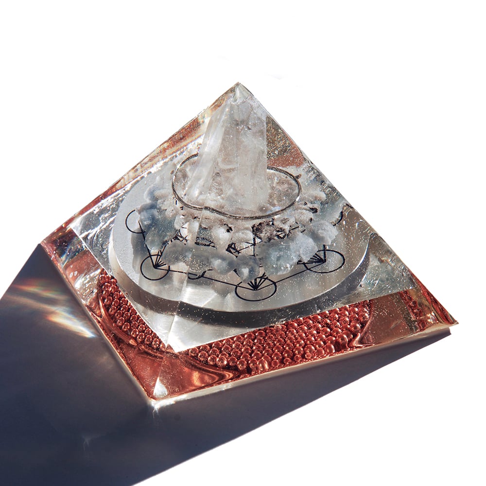 Image of Large: Angel Aura/Gray & Rainbow Moonstone/Blue Calcite/Metatron's Cube/SL-12
