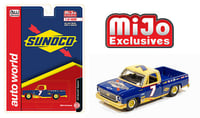 AUTO WORLD 1:64 MIJO EXCLUSIVE 1973 CHEVY CHEYENNE SQUARE BODY SUNOCO #7