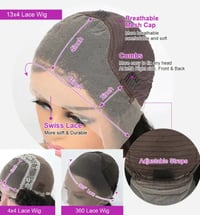 Image 5 of 34"-40 Inches Brazilian Straight Lace Frontal Wig 