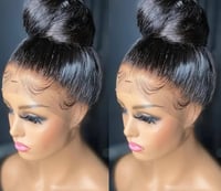 Image 3 of 34"-40 Inches Brazilian Straight Lace Frontal Wig 