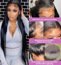Image 2 of 34"-40 Inches Brazilian Straight Lace Frontal Wig 