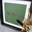 Northerner woodcut framed