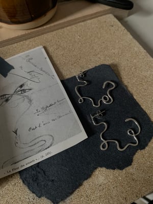 Image of ‘AHHHH!’ recycled silver wiggly hoops 