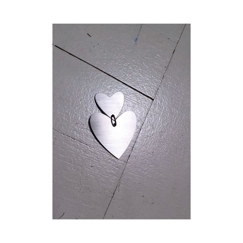INOX viseči uhani SRCE // INOX HEART drop earrings