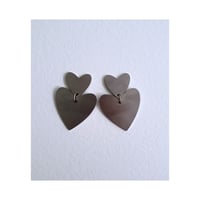 Image 3 of INOX viseči uhani SRCE // INOX HEART drop earrings