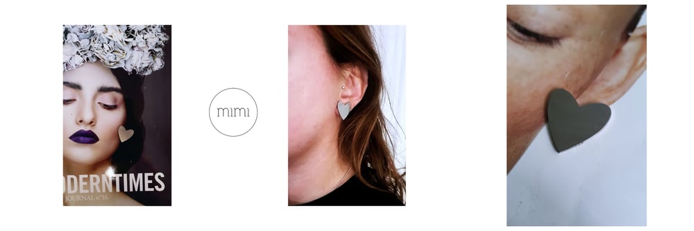 INOX uhani SRCE // INOX HEART earrings
