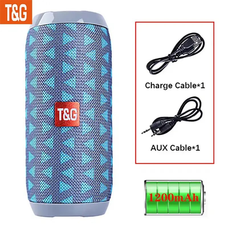 Image of Portable Wireless Bass Speaker: Enjoy Music Anywhere With T&G's Charging Cable, Aux Cable, FM TF USB