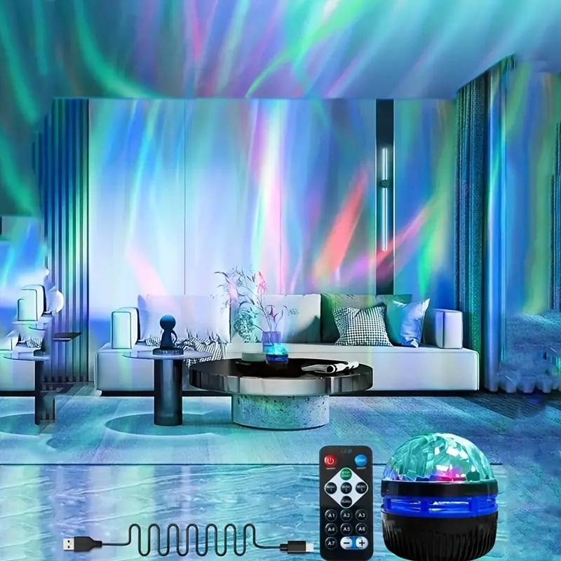 Image of 1pc Starry Projector Light With 7 Color Patterns & Remote Control, Multifunctional Polar Projector 